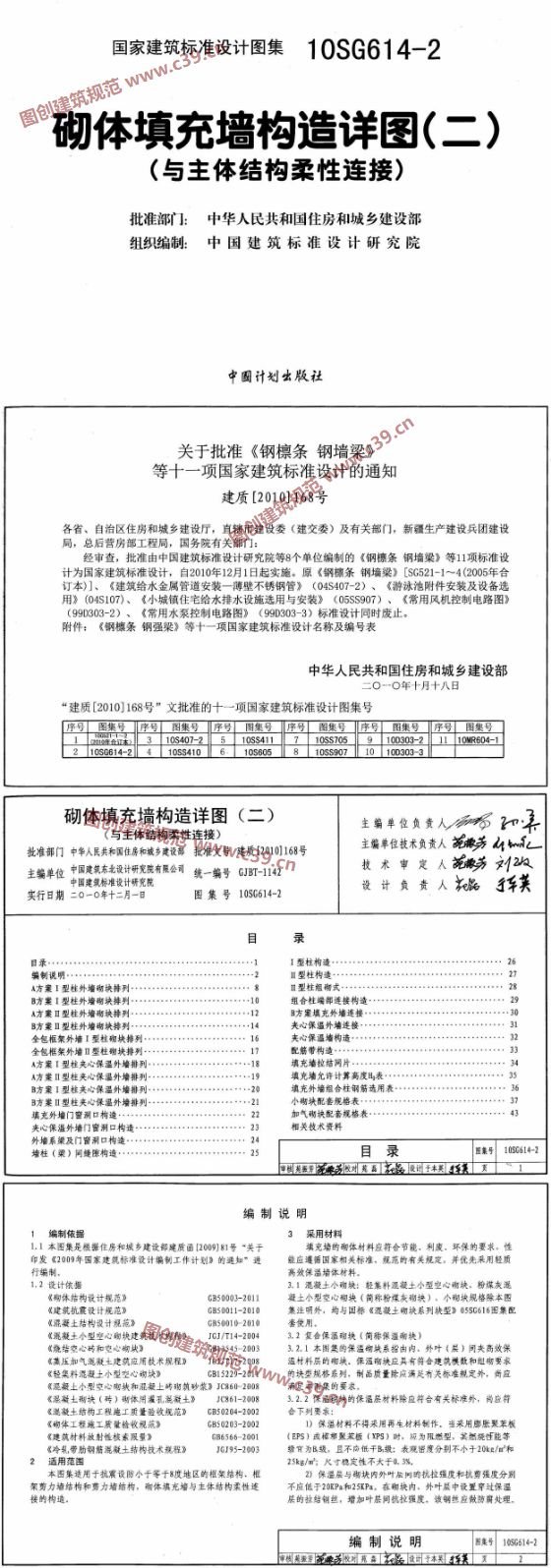 砌体填充墙构造详图（二）（与主体结构柔性连接） 内容预览