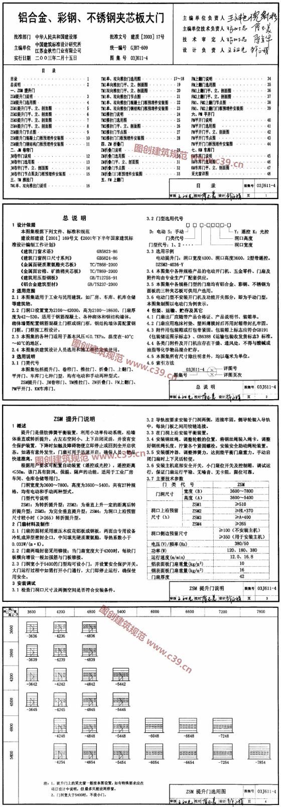 铝合金、彩钢、不锈钢夹芯板大门 内容预览
