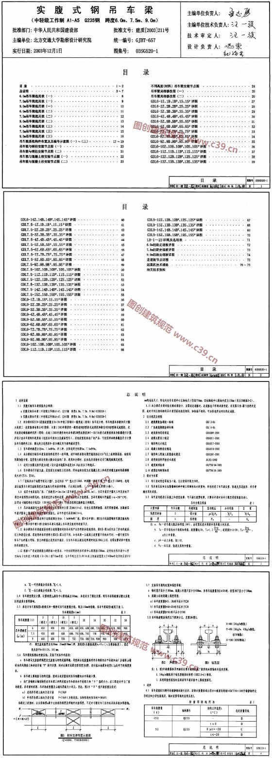 钢吊车梁（6m～9m；Q235） 内容预览