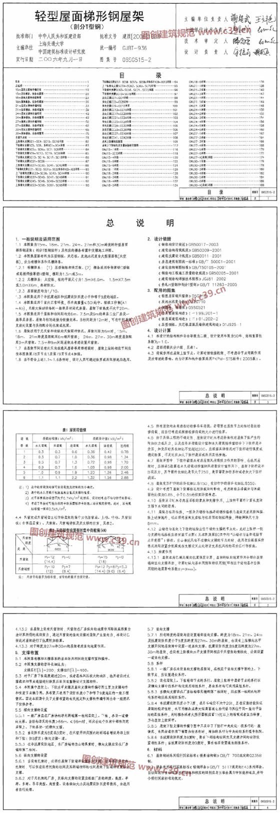 轻型屋面梯形钢屋架（剖分T型钢） 内容预览
