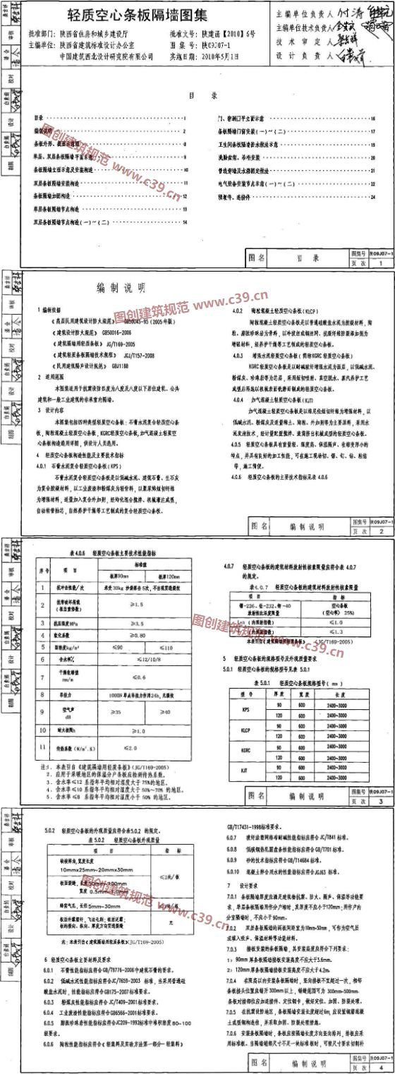 轻质空心条板隔墙图集 内容预览